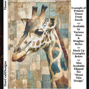 Papel De Seda Girafa Rústica Fundo em Patchwork EB6L Decoupage