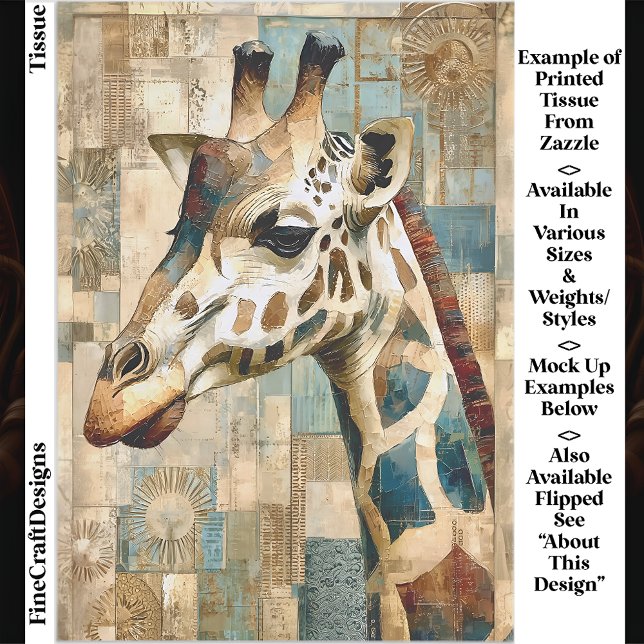 Papel De Seda Girafa Rústica Fundo em Patchwork EB6L Decoupage (Criador carregado)