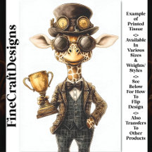 Girafa Steampunk Excêntrica, Decoupagem Taça Trofé