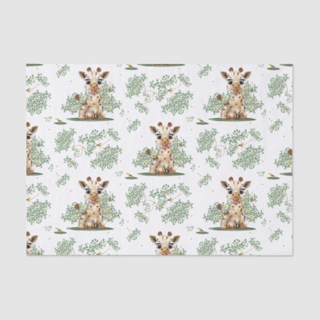 Papel De Seda Giraffe Bird Chá de fraldas (Frente )