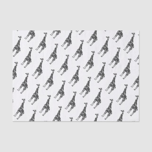 Papel De Seda Giraffe Black e Cinza Silhoutte (Frente )