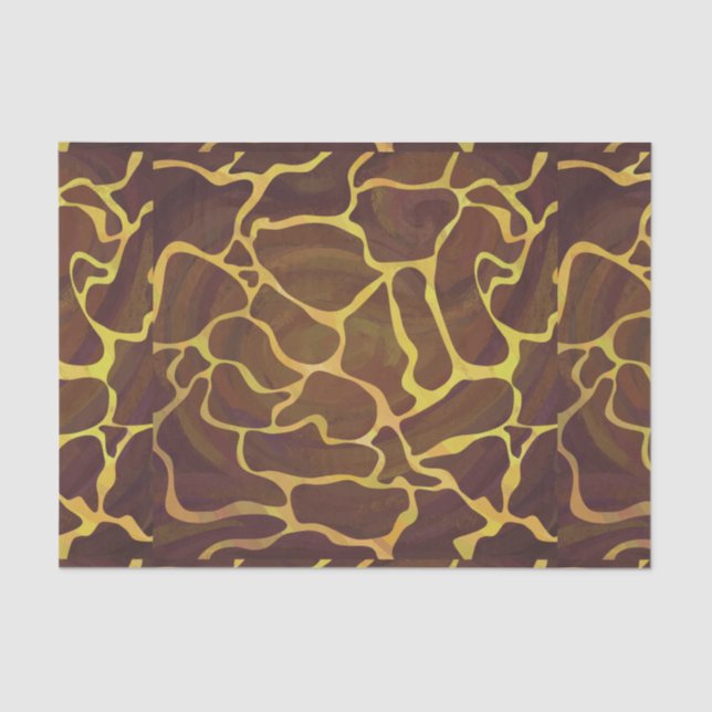 Papel De Seda Giraffe Brown e Impressão Amarelo (Frente )