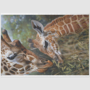 Papel De Seda Giraffe Mãe Bebê Fecha A Dissociação
