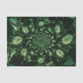 Papel De Seda Girasóis Floral Abstrato Decoupage Verde Escuro