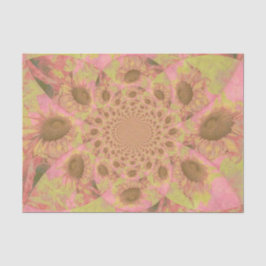 Papel De Seda Girasóis Rosa Amarelo Pastel Abstrato Decoupage