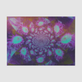 Papel De Seda Girasóis Roxo Azul Claro Arte Abstrato Decoupage