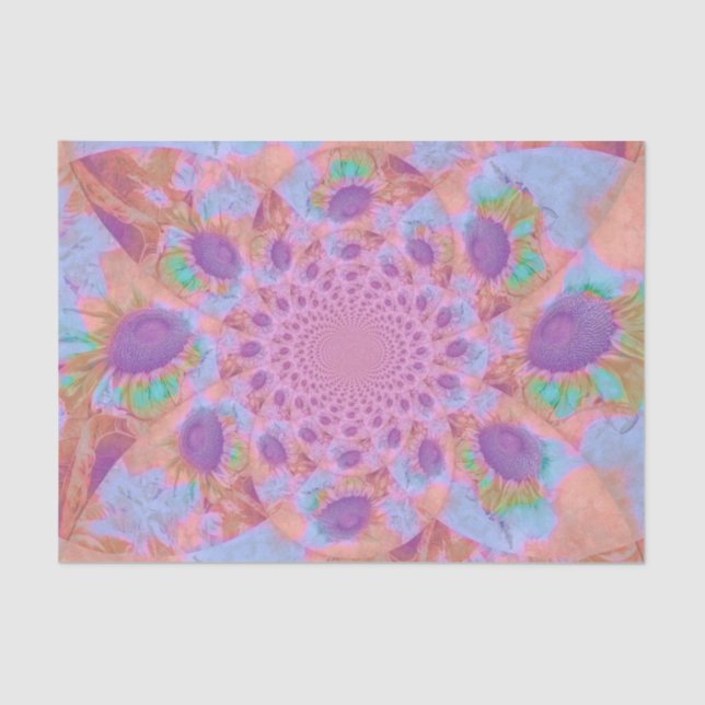 Papel De Seda Girasol Roxo Rosa Pastel Abstrato Decoupage (Frente )