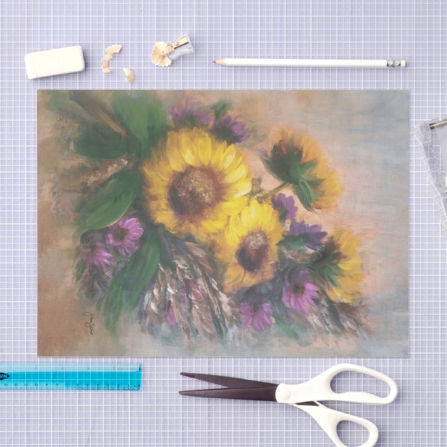 Papel De Seda Girassóis (Arte )