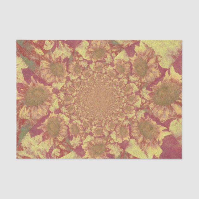 Papel De Seda Girassóis Amarelo Decoupage Aquarela Arte Floral (Frente )