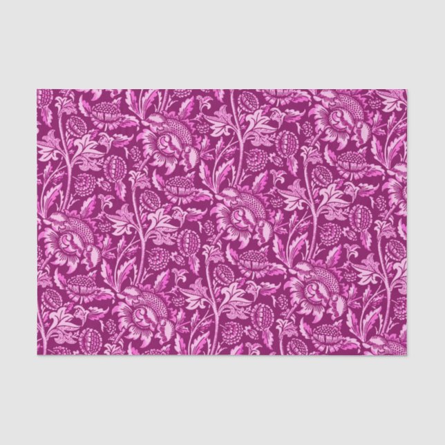 Papel De Seda Girassóis de William Morris, roxo Amethyst (Frente )