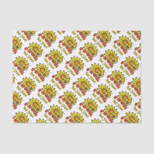 Papel De Seda Girassóis e abelhas inacreditáveis do melhor amigo (Frente )