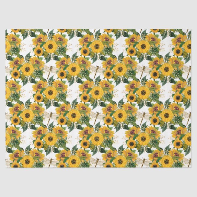 Papel De Seda Girassóis e Dragões Série Design 17 (Frente )