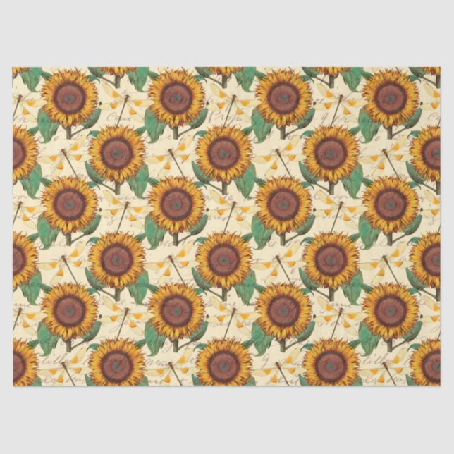 Papel De Seda Girassóis e Dragões Série Design 5 (Frente )