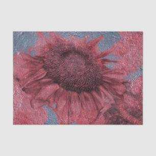 Papel De Seda Girassóis Gigantes Textura de Arte Rosa Cinza Vint