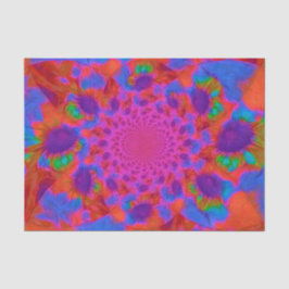 Papel De Seda Girassóis Rosa Roxo Laranja Arte Floral