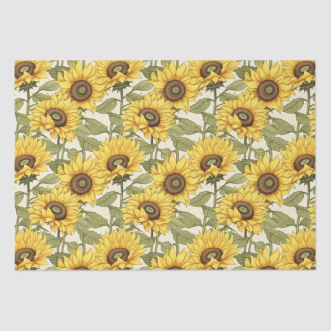 Papel De Seda Girassol Amarelo-Claro (Frente )