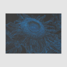Girassol Arte Floral Azul Preto Decoupage