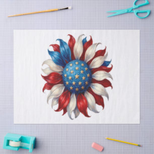 Papel De Seda Girassol Bandeira Americana 4 De Julho