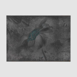 Papel De Seda Girassol Cinza Escuro Verde Água Vintage Textura A