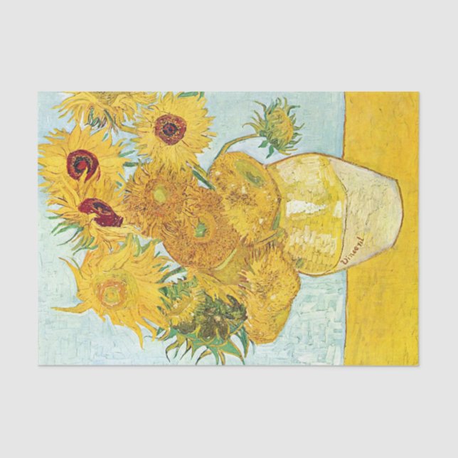 Papel De Seda girassol por Vincent Van Gogh, post impressionista (Frente )