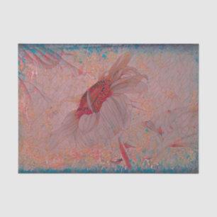 Papel De Seda Girassol Rosa Azul Esverdeado Mosaico Antigo Vinta