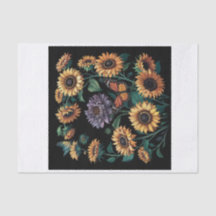 Girassol Roxo Empoeirado, Decoupage Floral Dramáti