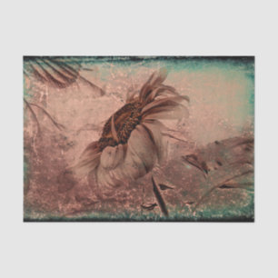 Papel De Seda Girassol Sépia Verde Antigo Vintage Textura Antiga