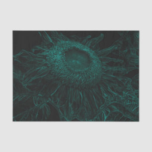 Papel De Seda Girassol Verde Azul Esverdeado Arte Floral Decoupa