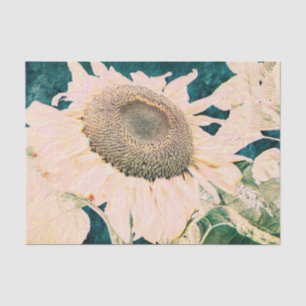 Papel De Seda Girassol Vintage Amarelo Decoupage Verde Escuro