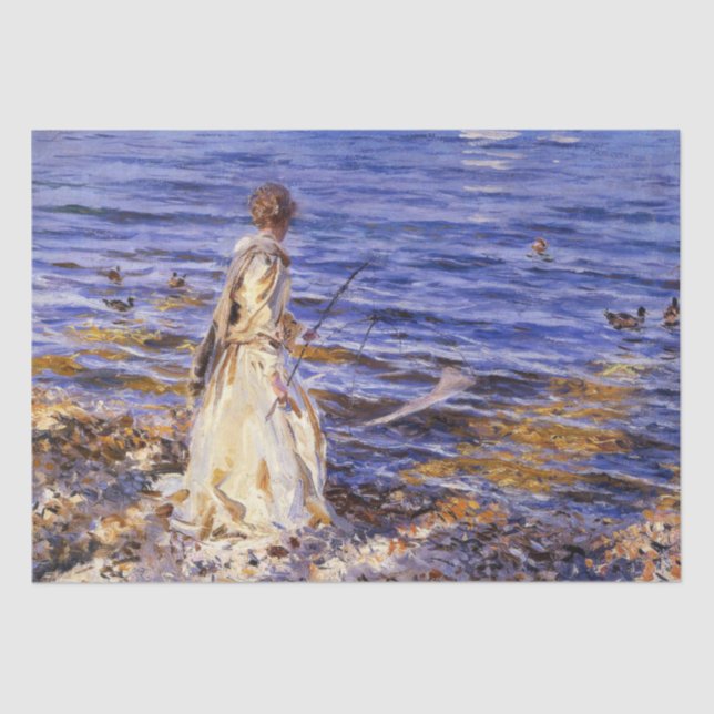 Papel De Seda Girl Fisheries (por John Singer Sargent) (Frente )