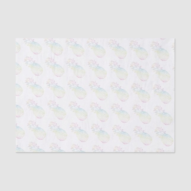 Papel De Seda Girls Tropical Pineapple Rainbow Pastel Ombre (Frente )