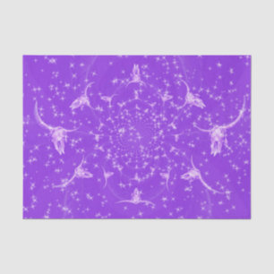 Papel De Seda Girly Glitter Crânio de Vaca Abstrato Roxo Ocident