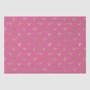 Papel De Seda Girly Pink Dourado Jewel Diamantes