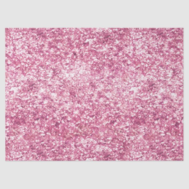 Papel De Seda Girly Pink Glitter Confetti (Frente )