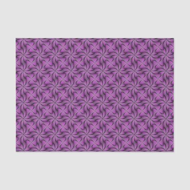 Papel De Seda Giro Espiral 3D Geométrico, Cor-de-Rosa (Frente )