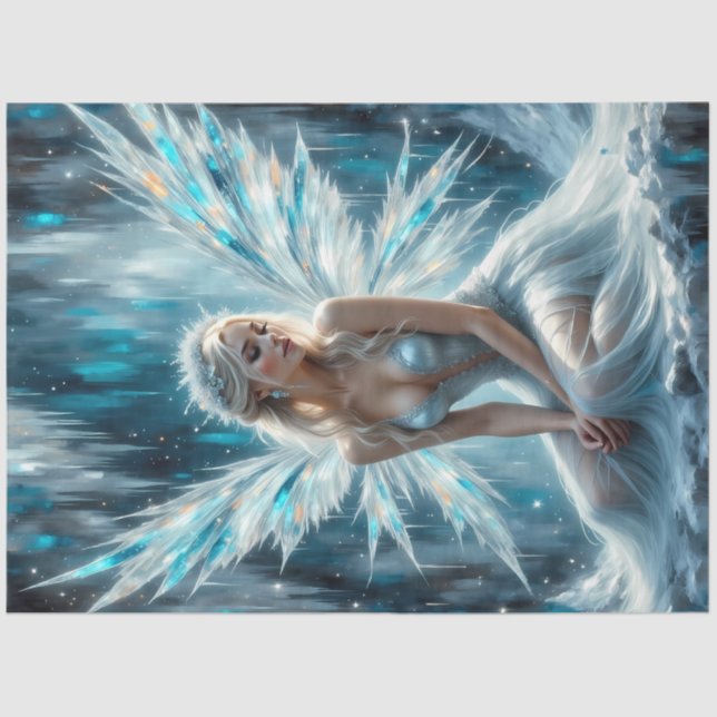 Papel De Seda Glacial Wings Ice Fairy Angel Gothic Winter (Frente )