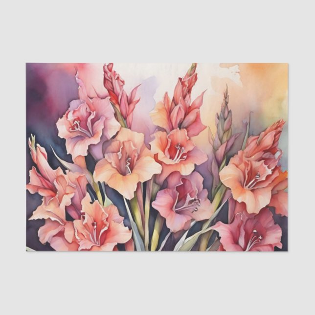 Papel De Seda Gladiolus Watercolor (Frente )