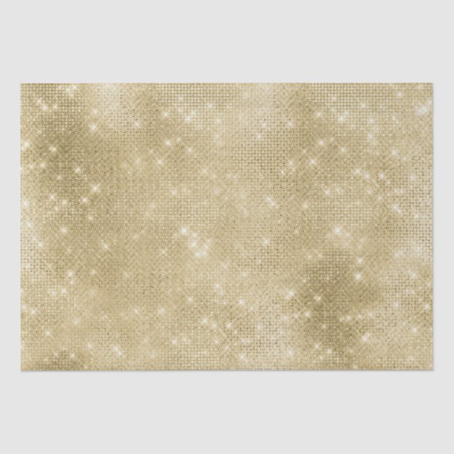 Papel De Seda Glam Champagne Dourada Glitzy Sparkle (Frente )