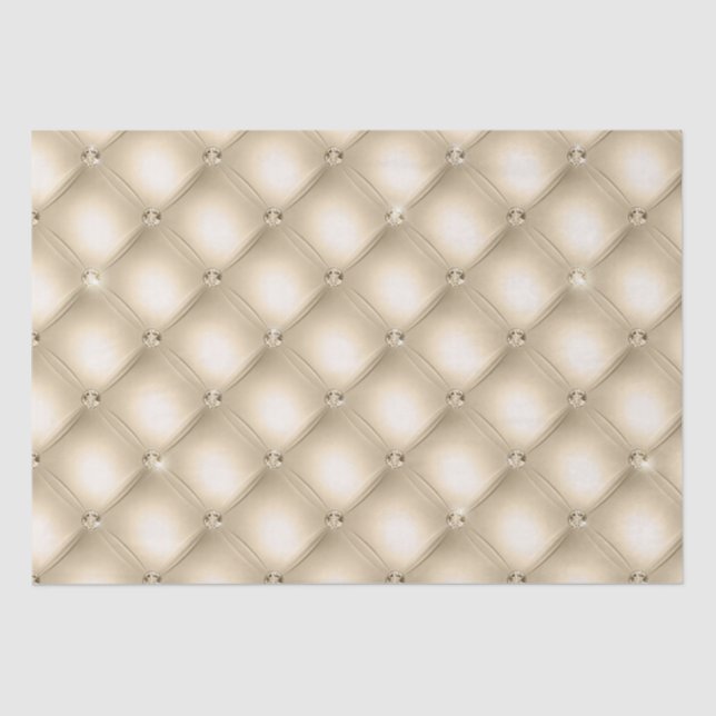 Papel De Seda Glam Champagne Dourado Diamantes Glitzy (Frente )