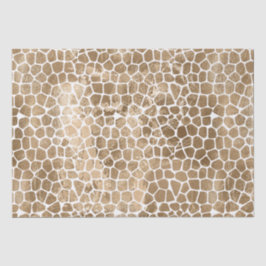 Papel De Seda Glam Dourada Giraffe Impressão