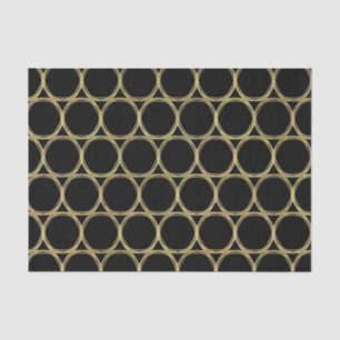 Papel De Seda Glam Dourado e Anéis Pretos (Qualquer Cor)