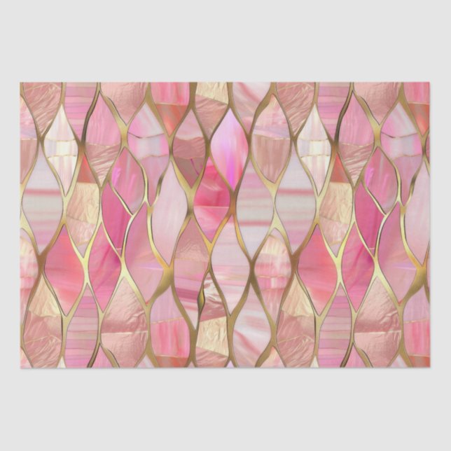 Papel De Seda Glam Dourado Glitzy Rosa (Frente )
