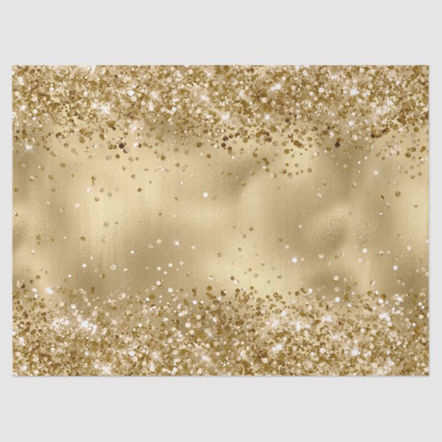 Papel De Seda Glam Dourado Luxe Glitzy Sparkle Glitter       (Frente )