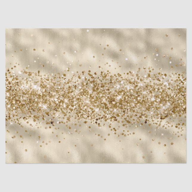 Papel De Seda Glam Girly Dourado Glitzy Glitter Sparkle Confetti (Frente )