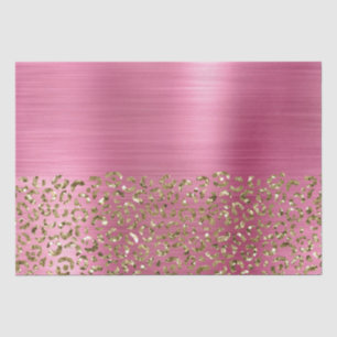 Papel De Seda Glam Girly Pink Dourado Leopardo
