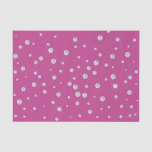 Papel De Seda Glam Rosa Branca Diamantes Chuveiro de Noiva
