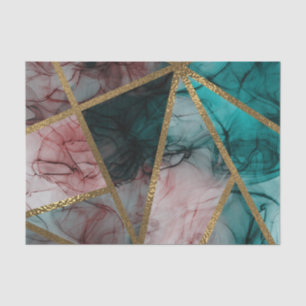 Papel De Seda Glam Rust Blush Casamento Moderno de Chic Dourado 