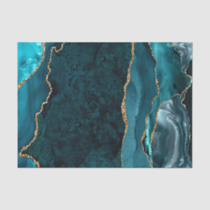 Papel De Seda Glam Teal Green Agate Geode Marble