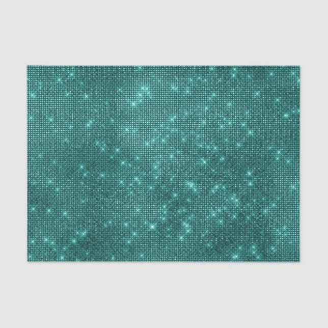 Papel De Seda Glam Teal Sequins (Frente )