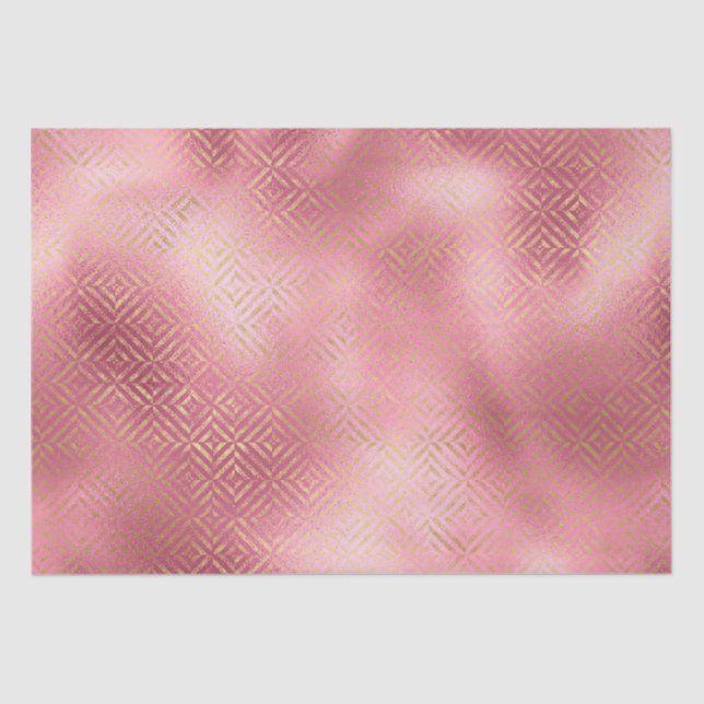 Papel De Seda Glama Rosa Dourado (Frente )
